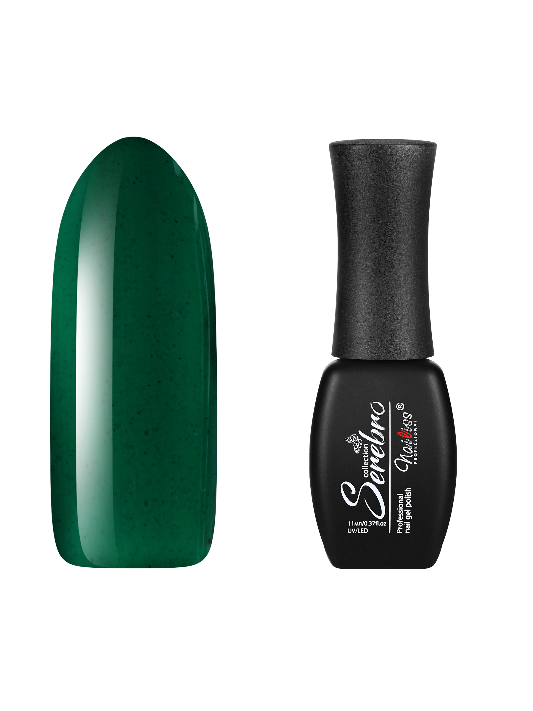 Гель-лак для ногтей Serebro витражный, для аквариумного дизайна, прозрачный зеленый, 11 мл