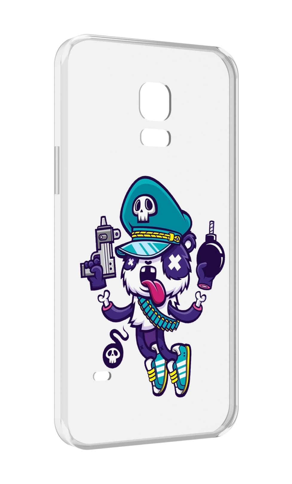 

Чехол MyPads персонаж с пистолетом и бомбочкой для Samsung Galaxy S5 mini, Прозрачный, Tocco