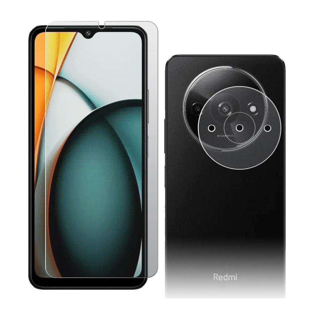 

Стекло защитное гибридное МАТОВОЕ Krutoff для Xiaomi Redmi A3 + защита камеры (2шт.)