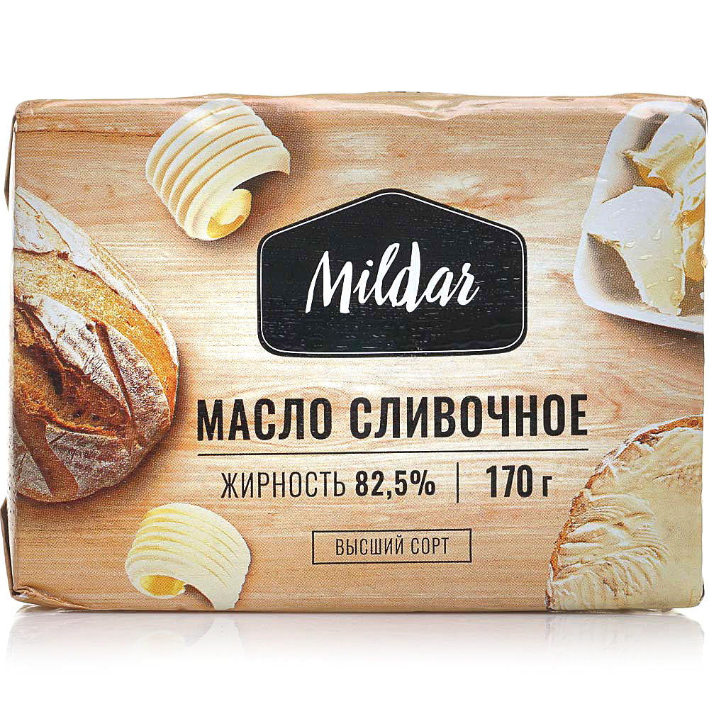 

Масло Милдар сливочное 82,5% 170гр