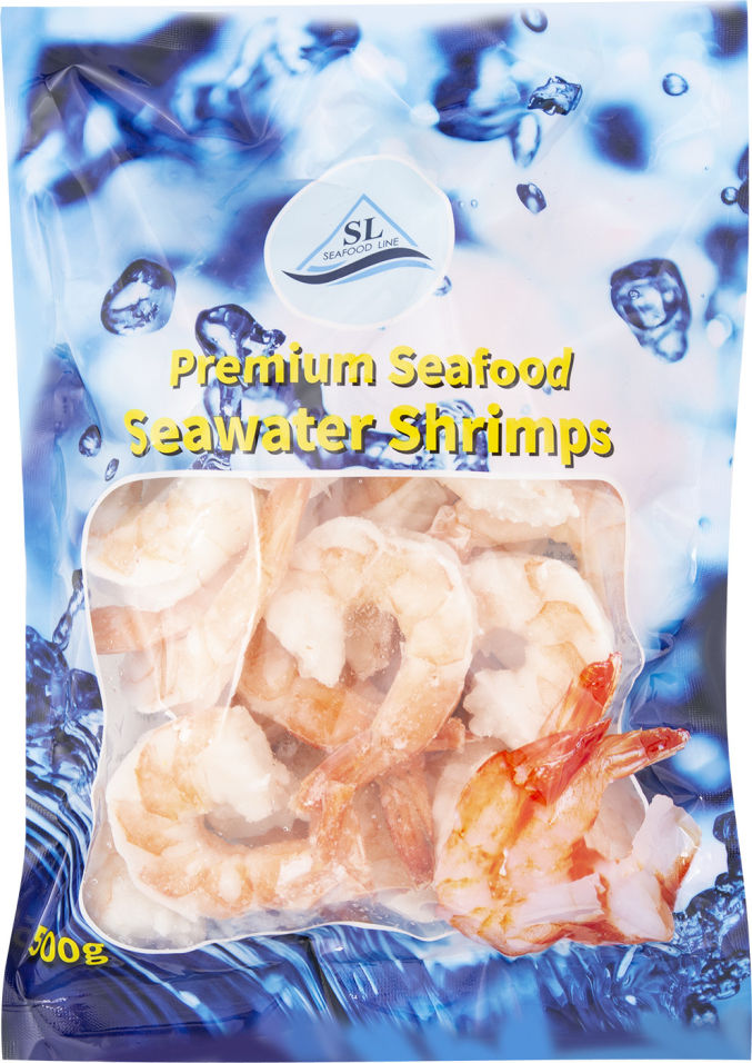 

Креветки Seafood Line 31/40 очищенные с хвостом варено-мороженые 400 г