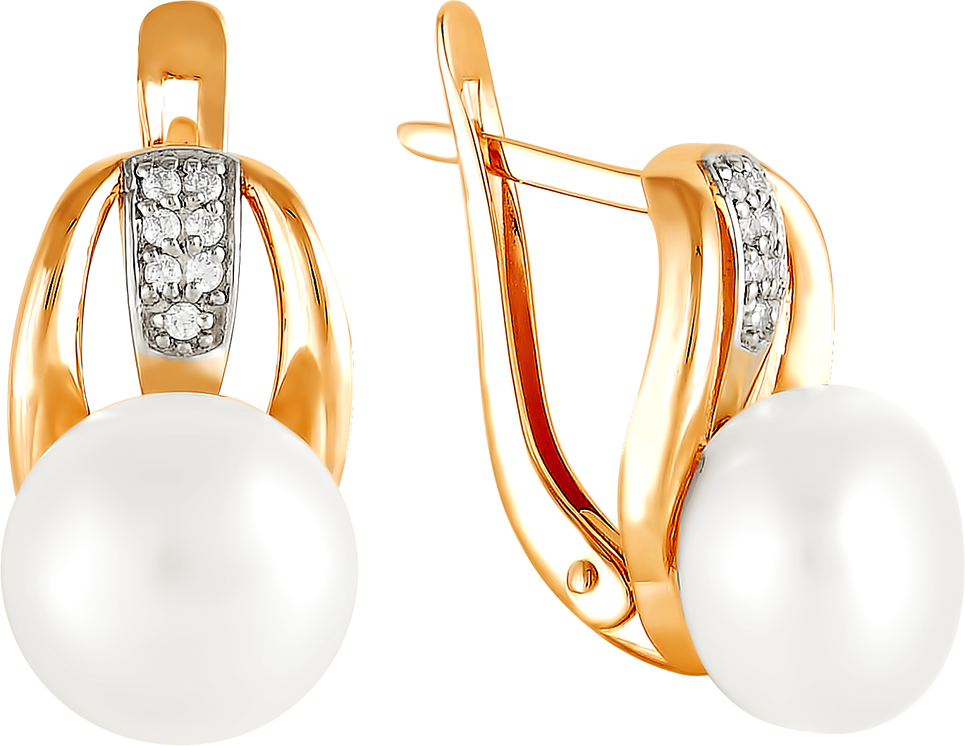 

Серьги женские из золота Примаэксклюзив 290-1-636Р, жемчуг/фианит, 290-1-636Р