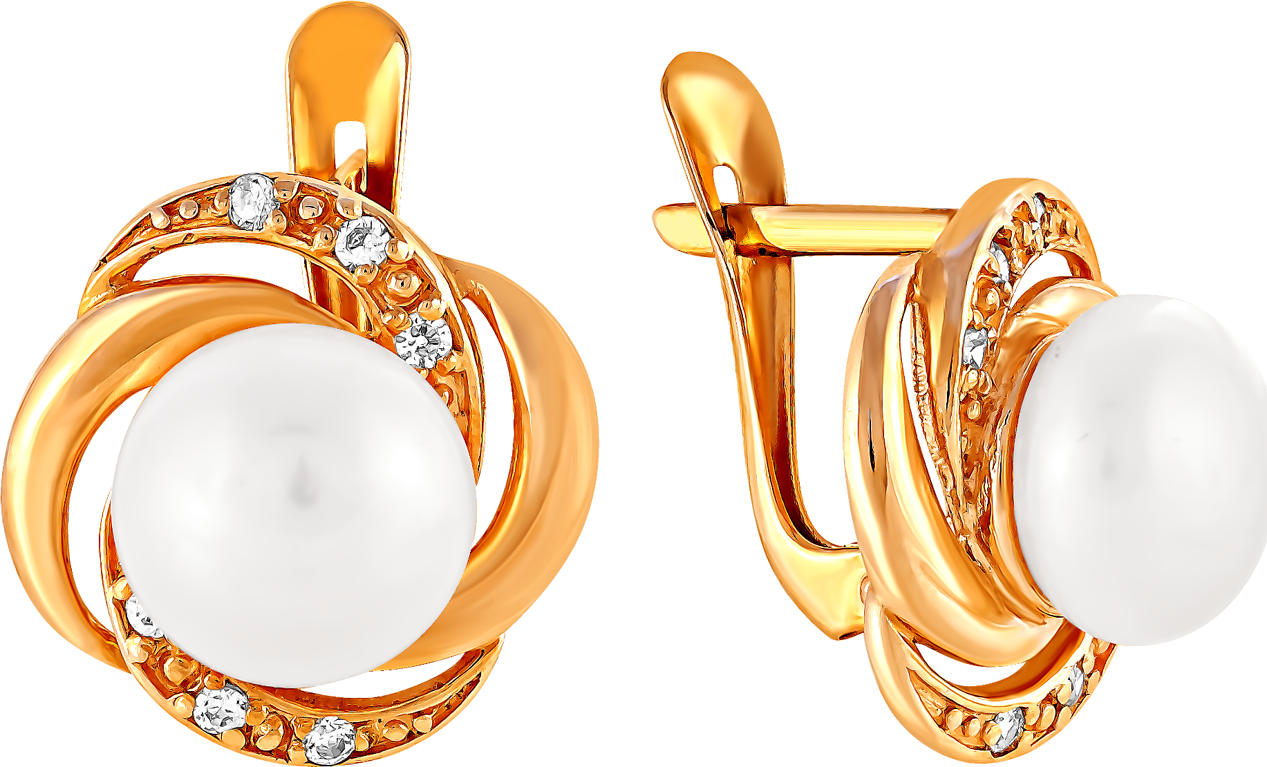 

Серьги женские из золота Примаэксклюзив СЛ9300, жемчуг/фианит, СЛ9300