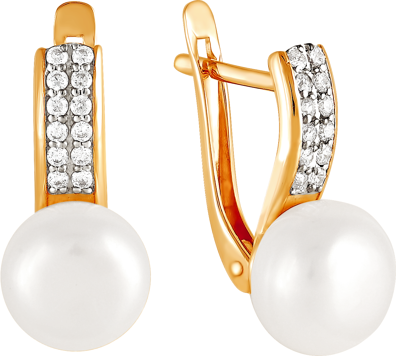 

Серьги женские из золота Примаэксклюзив 290-1-632Р, жемчуг/фианит, 290-1-632Р