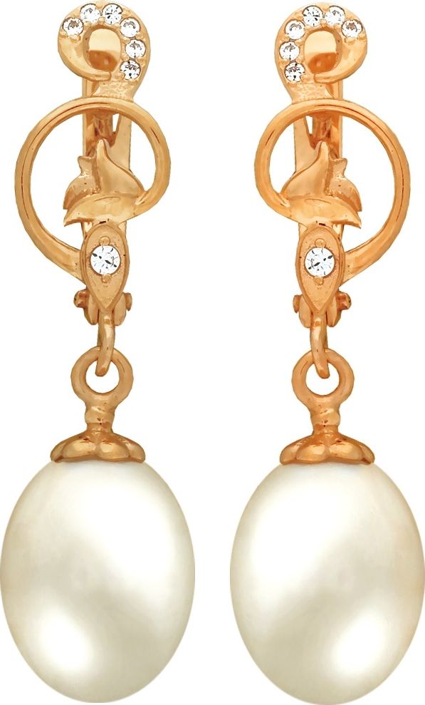 

Серьги женские из золота Примаэксклюзив СЛ8066, жемчуг/фианит, СЛ8066