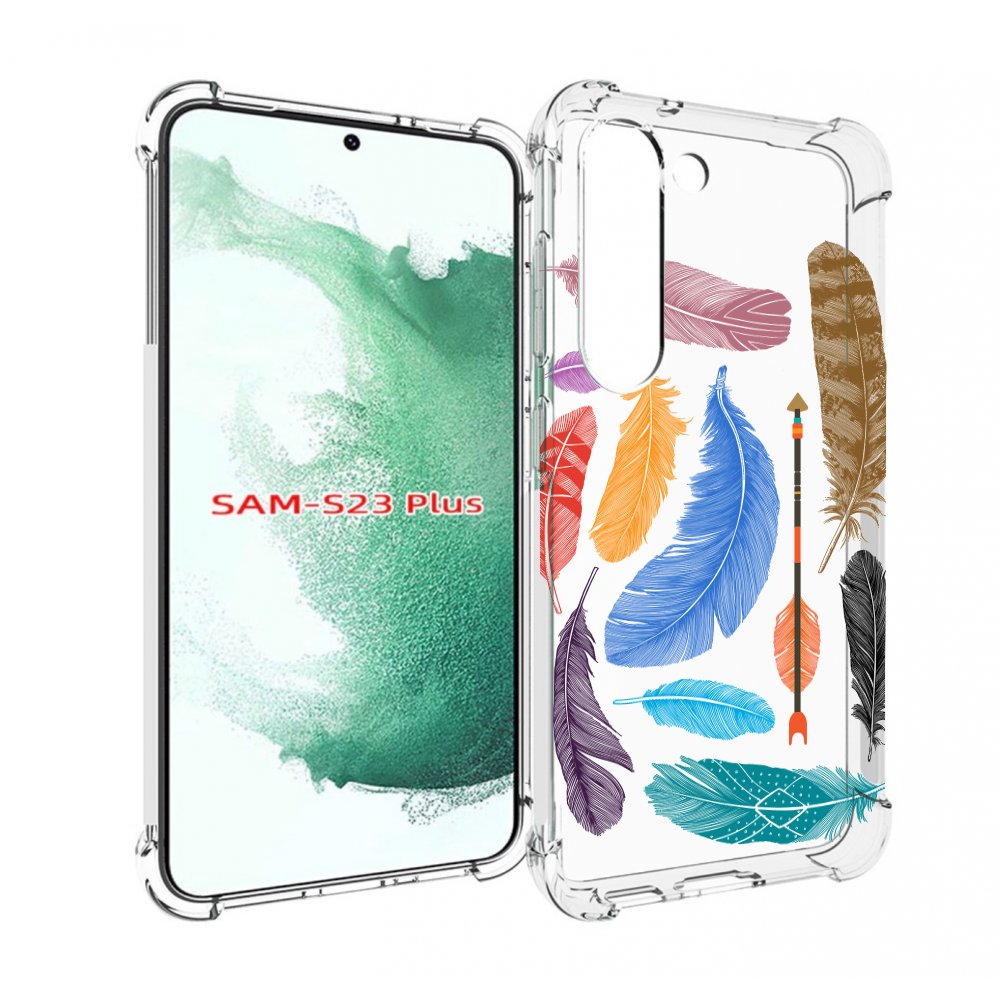 

Чехол MyPads разноцветные перья для Samsung Galaxy S23 Plus +, Прозрачный, Tocco