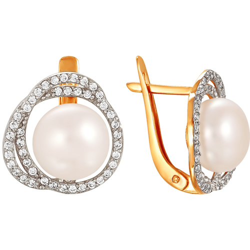 

Серьги женские из золота Примаэксклюзив 290-1-461Р, жемчуг/фианит, 290-1-461Р
