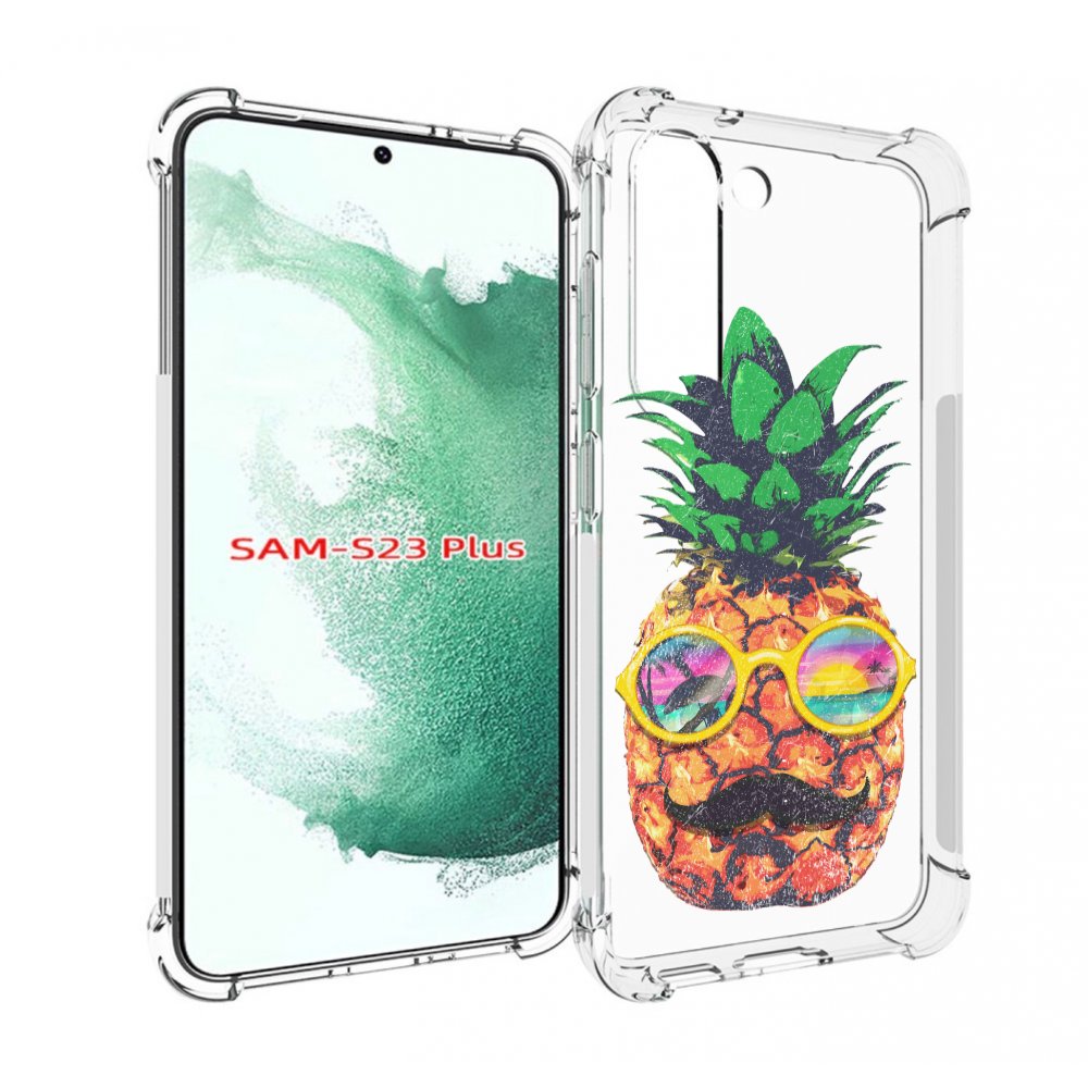 Чехол MyPads прикольный ананас с лицом для Samsung Galaxy S23 Plus +