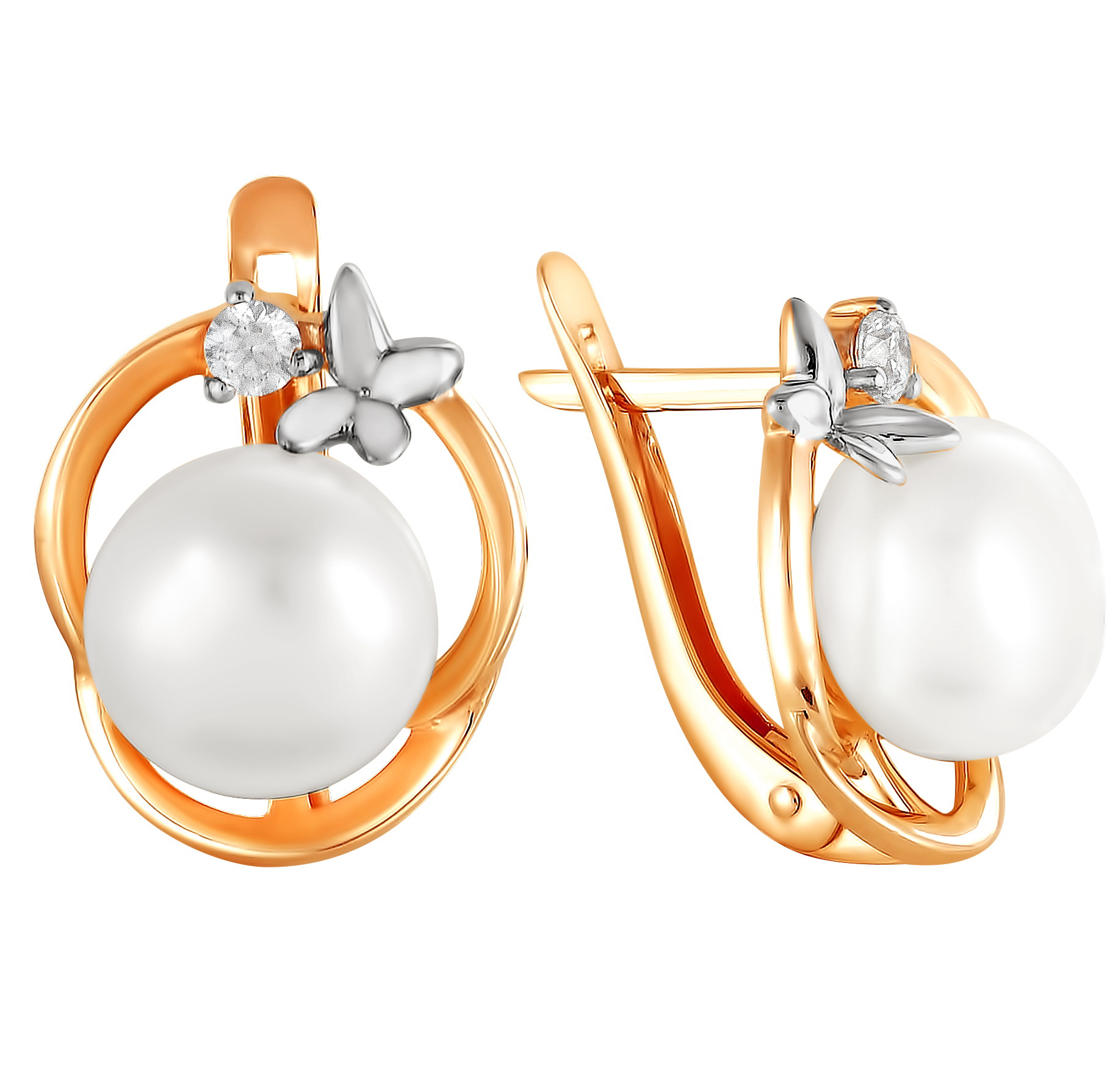 

Серьги женские из золота Примаэксклюзив 290-1-592Р, жемчуг/фианит, 290-1-592Р