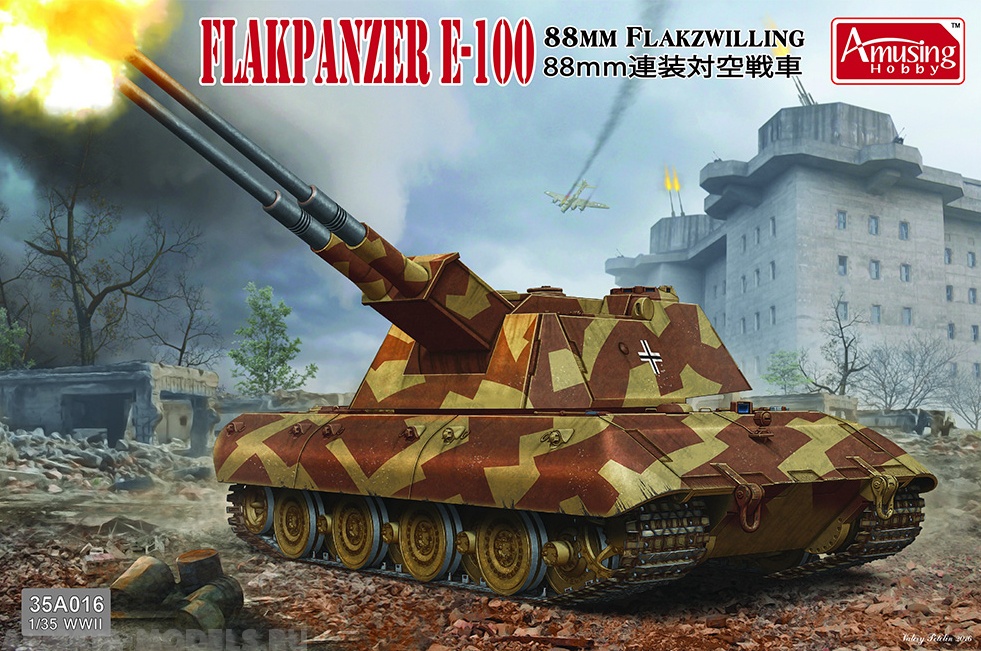 

AH35A016 Немецкая зенитная самоходня установка 8,8cm Flakpanzer E-100