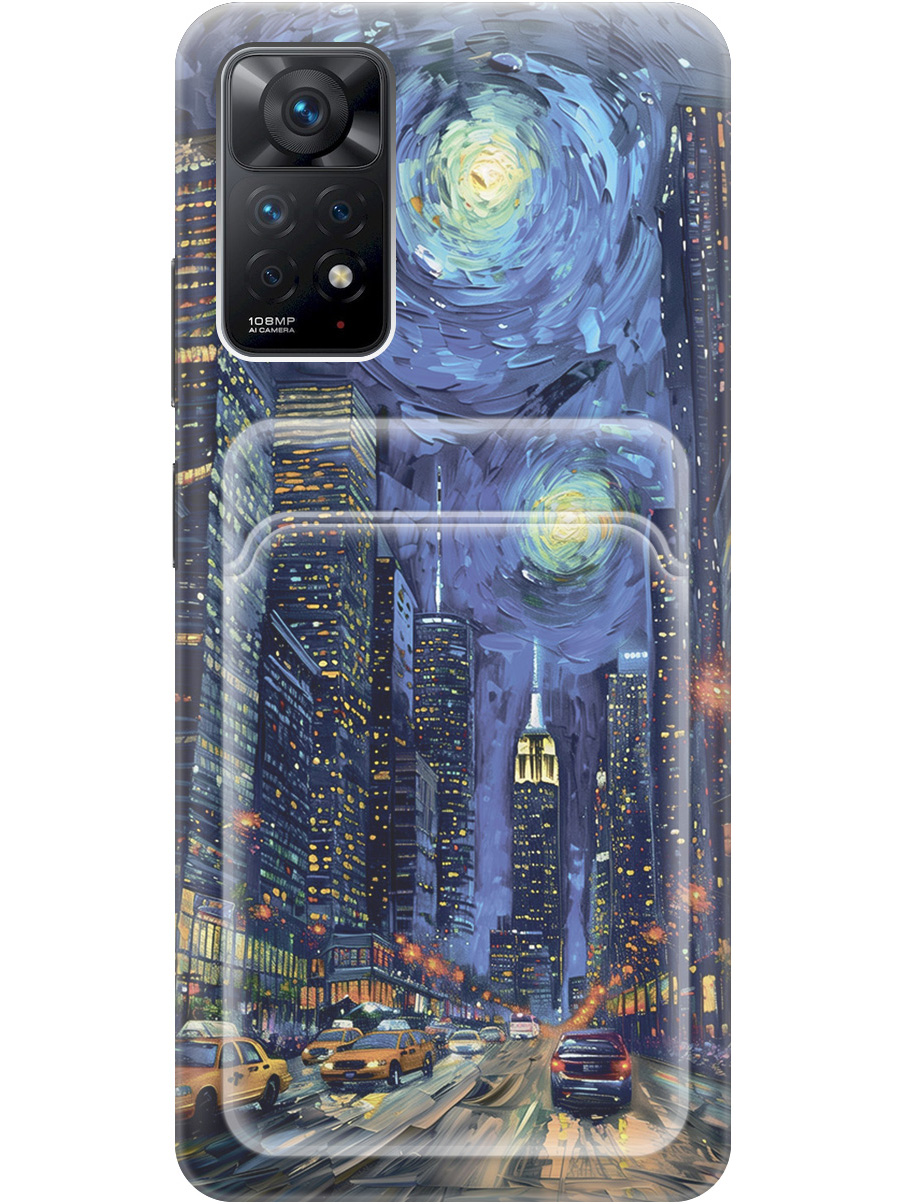 

Силиконовый чехол на Xiaomi Redmi Note 11 Pro с принтом 782855, Прозрачный;синий;черный, 735250410