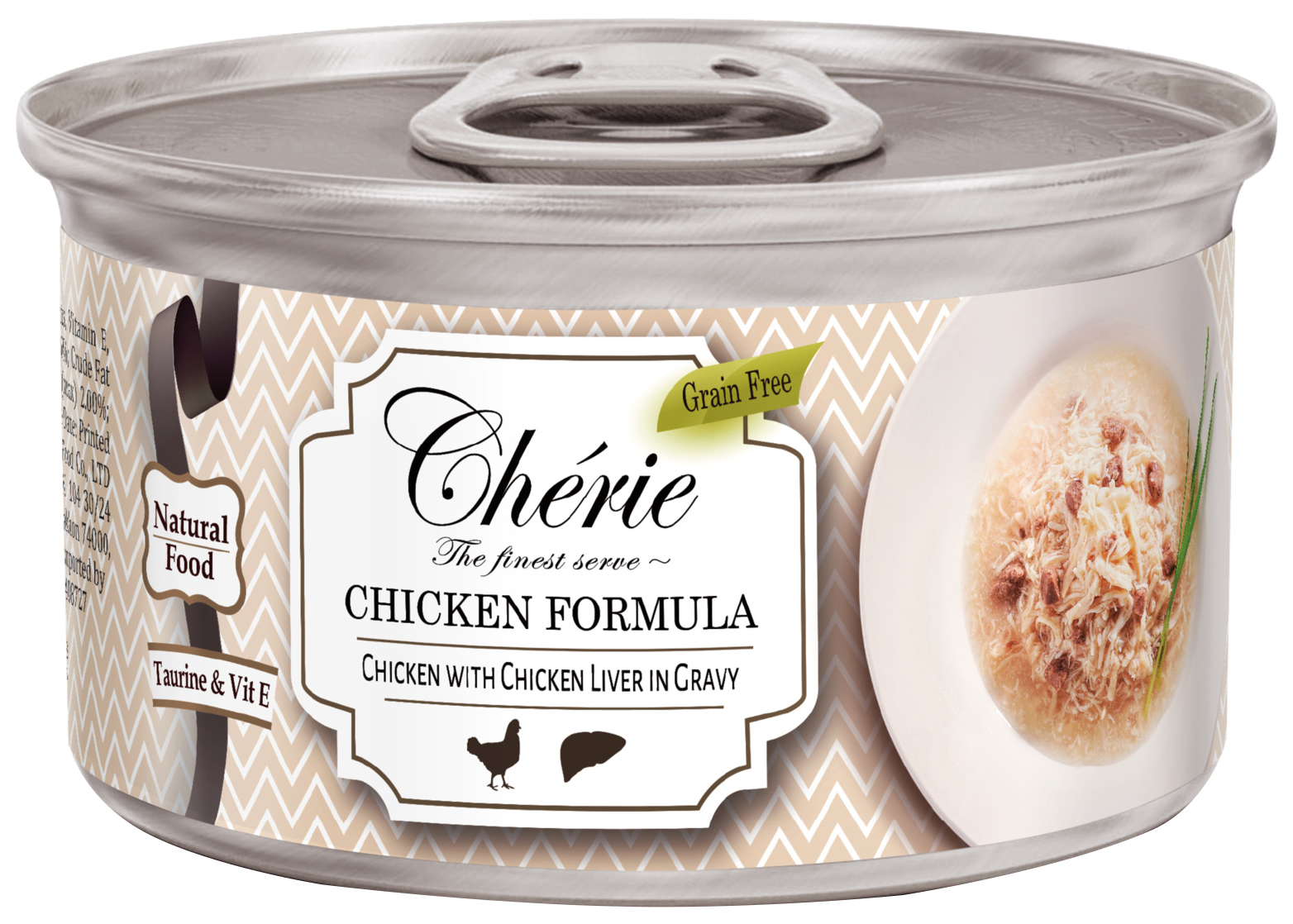

Консервы для кошек Pettric Cherie Рубленная курица с куриной печенью, 80г, Cherie