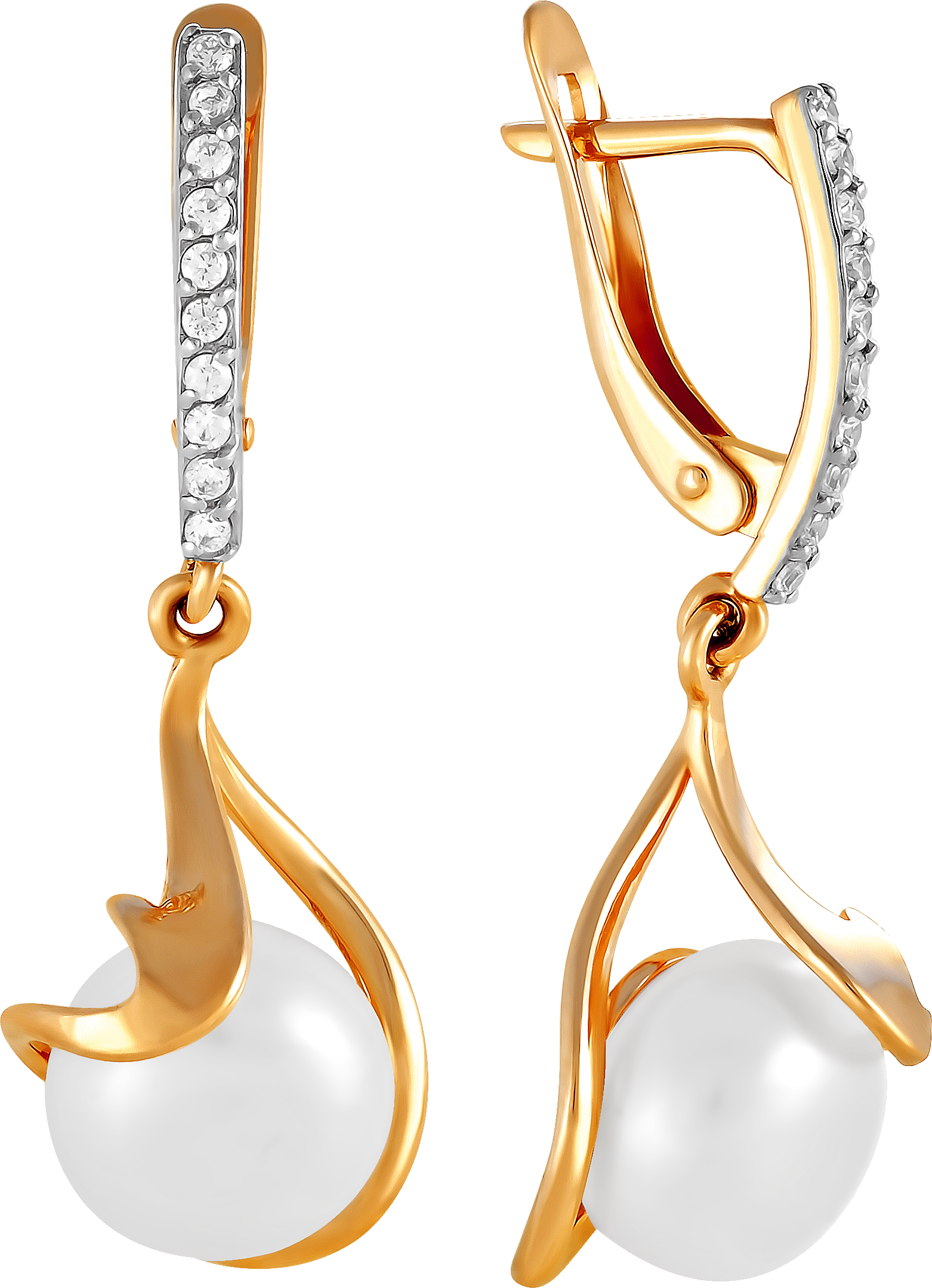 

Серьги женские из золота Примаэксклюзив 290-1-763Р, жемчуг/фианит, 290-1-763Р