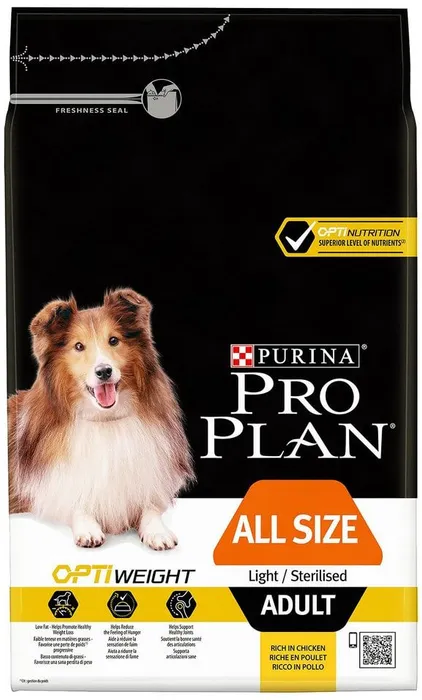 

Сухой корм для собак Purina Pro Plan Light Sterilised, курица и рис, 3 кг