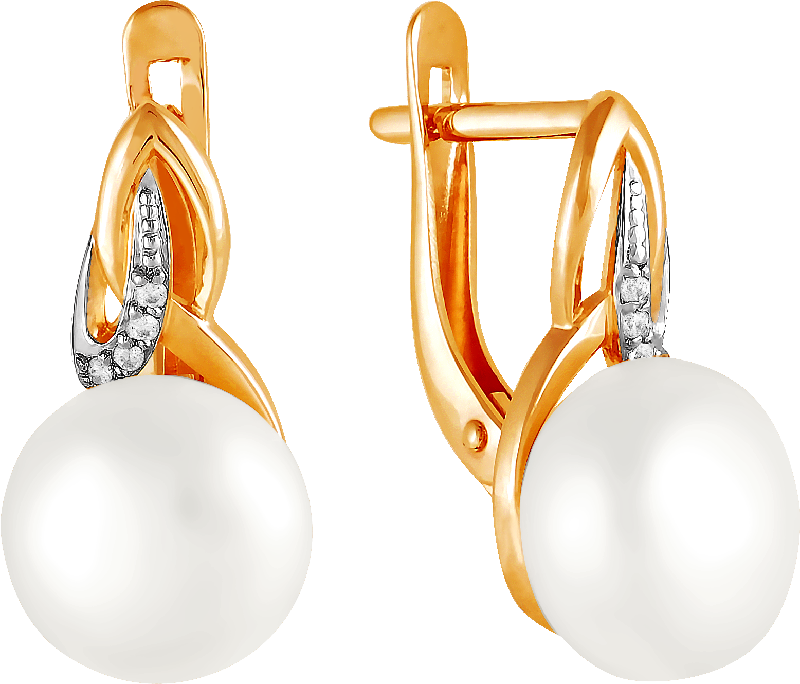 

Серьги женские из золота Примаэксклюзив 290-1-707Р, жемчуг/фианит, 290-1-707Р