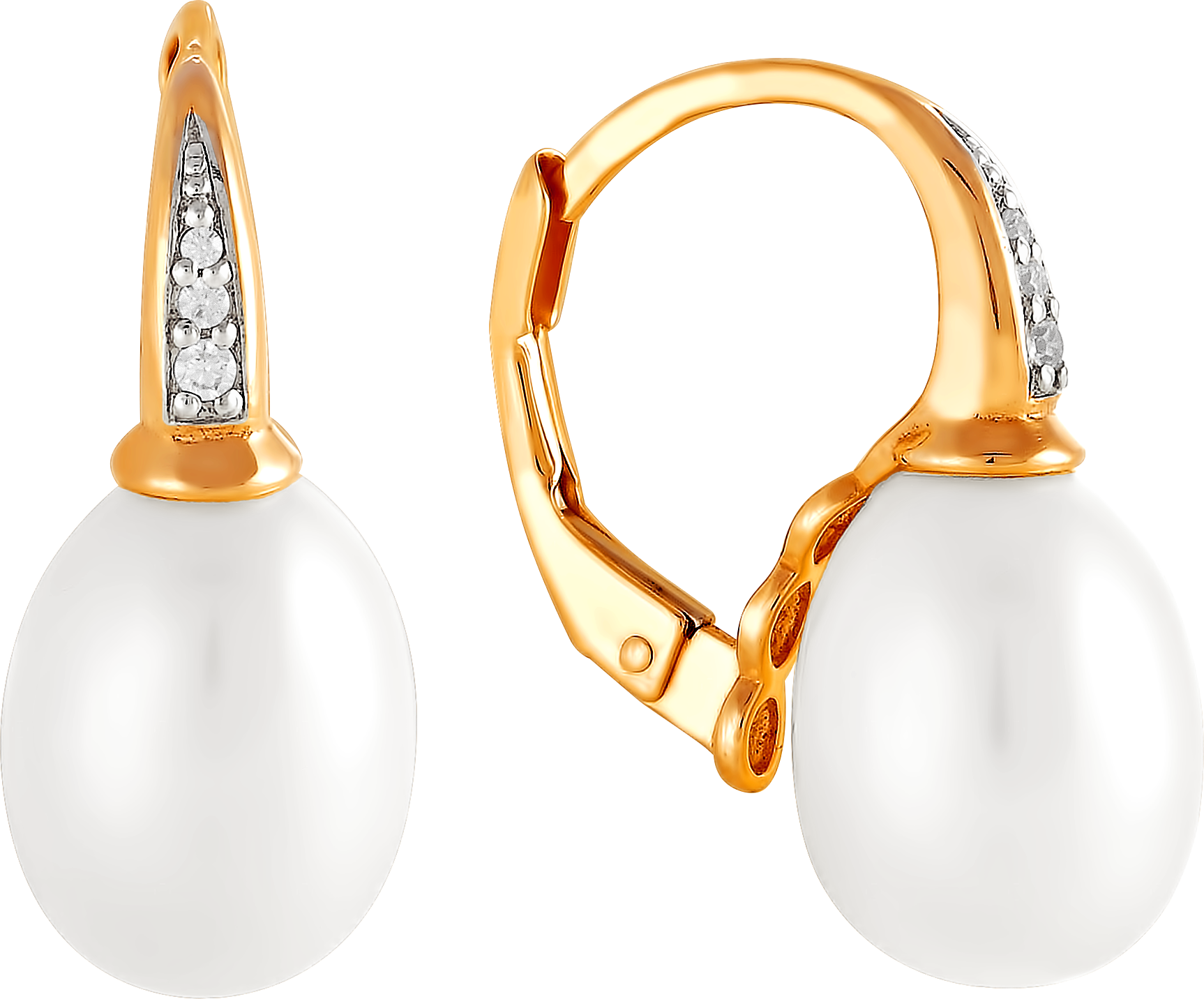 

Серьги женские из золота Примаэксклюзив 290-1-658Р, жемчуг/фианит, 290-1-658Р
