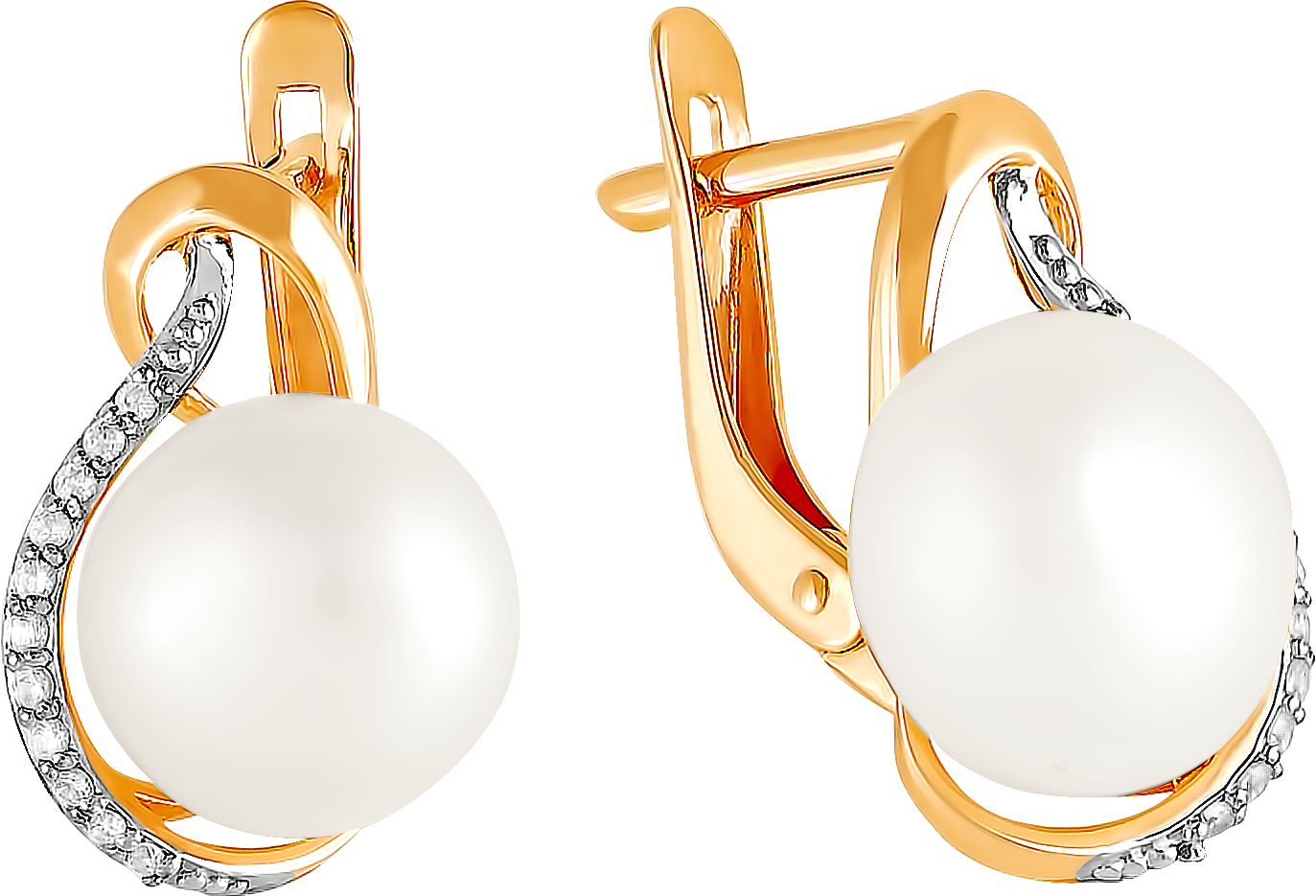 

Серьги женские из золота Примаэксклюзив 290-1-704Р, жемчуг/фианит, 290-1-704Р