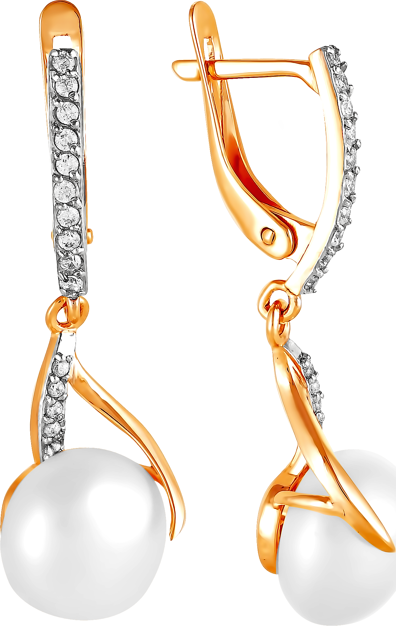 

Серьги женские из золота Примаэксклюзив 290-1-710Р, жемчуг/фианит, 290-1-710Р