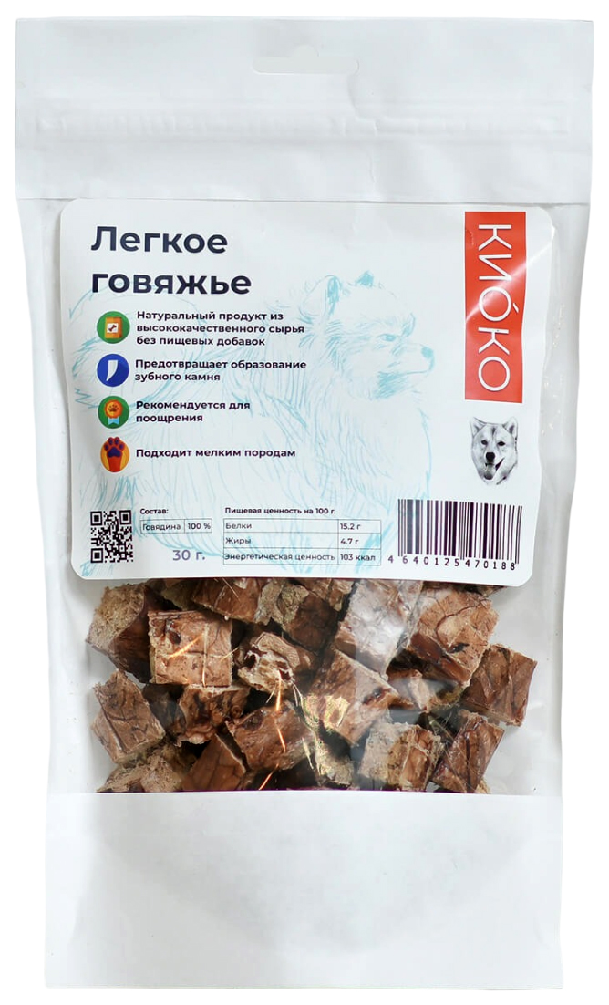 

Лакомство для собак Киоко Легкое говяжье, 30 г