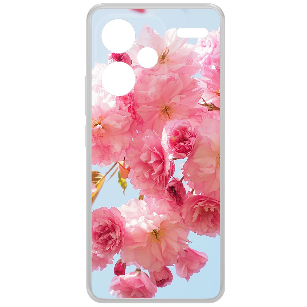 Чехол-накладка Krutoff Clear Case Сакура для Xiaomi Redmi Note 13 Pro+ 5G