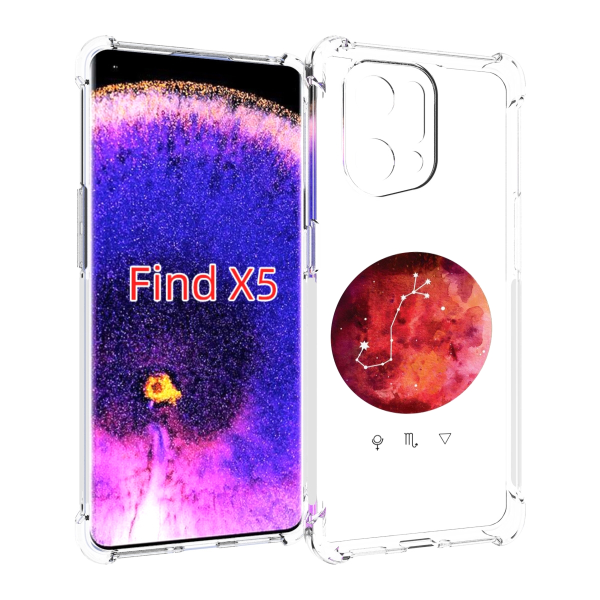 

Чехол MyPads знак зодиака скорпион 6 для Oppo Find X5, Прозрачный, Tocco
