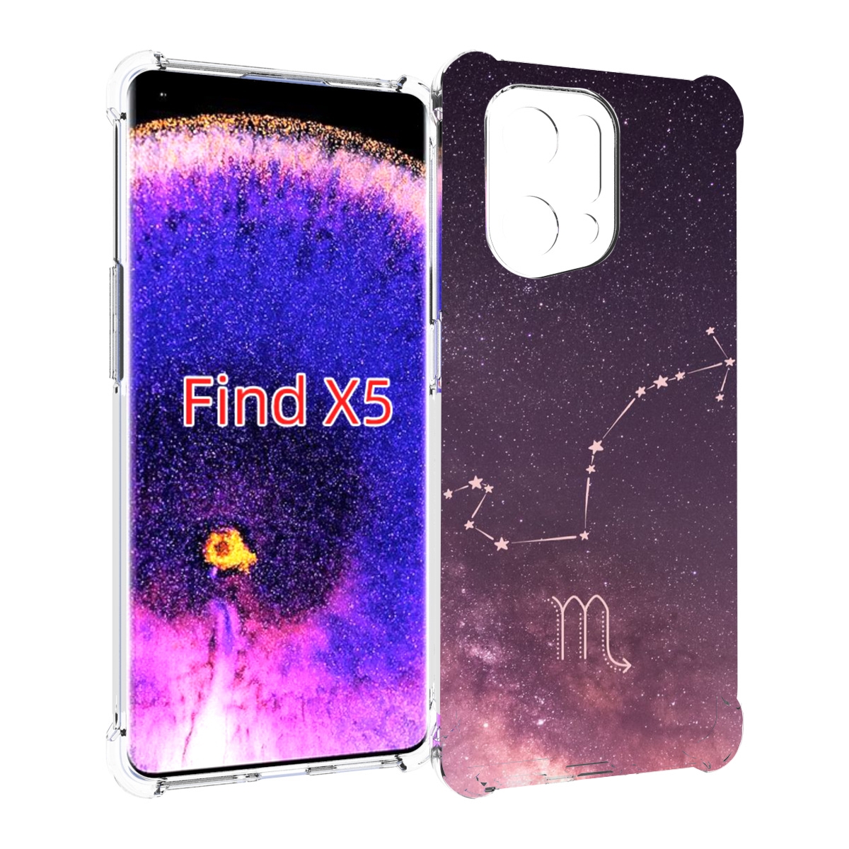 

Чехол MyPads знак зодиака скорпион 4 для Oppo Find X5, Прозрачный, Tocco