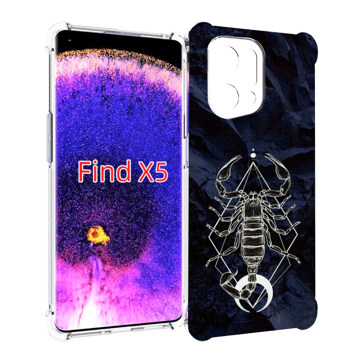 

Чехол MyPads знак зодиака скорпион 3 для Oppo Find X5, Прозрачный, Tocco