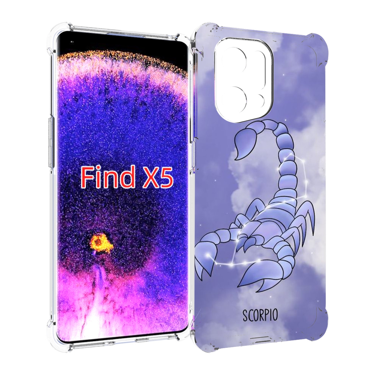 

Чехол MyPads знак зодиака скорпион 2 для Oppo Find X5, Прозрачный, Tocco