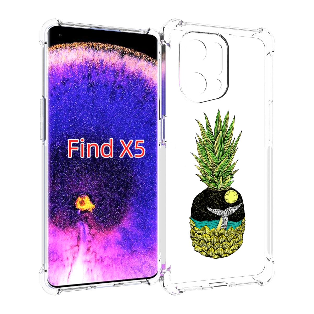 

Чехол MyPads ананас с китом для Oppo Find X5, Прозрачный, Tocco