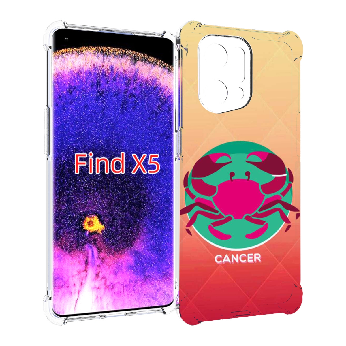 

Чехол MyPads знак зодиака рак 4 для Oppo Find X5, Прозрачный, Tocco