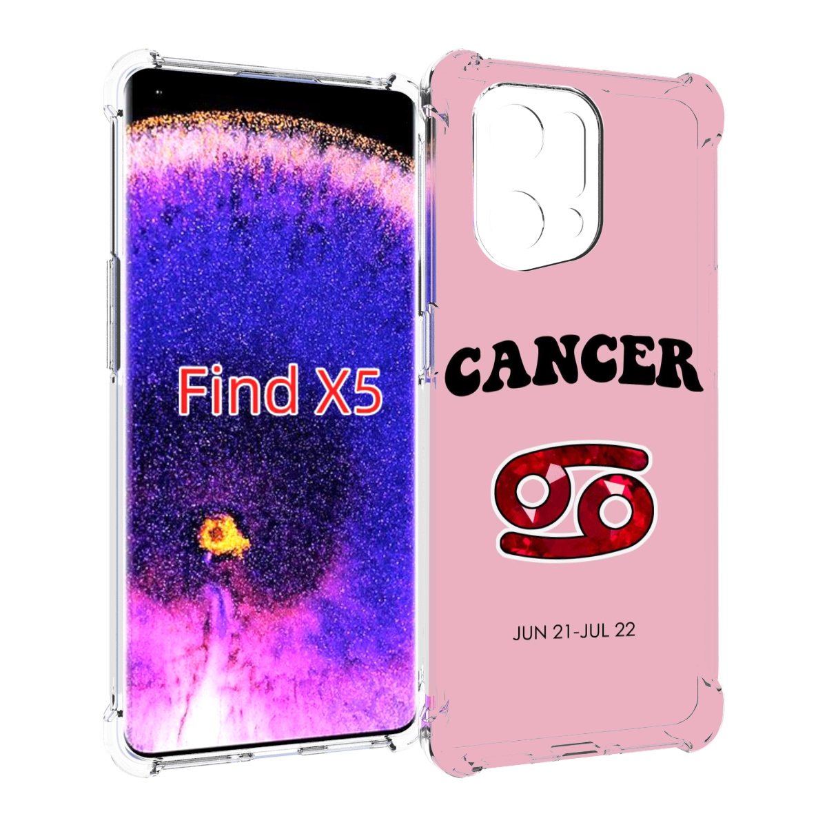 

Чехол MyPads знак зодиака рак 1 для Oppo Find X5, Прозрачный, Tocco