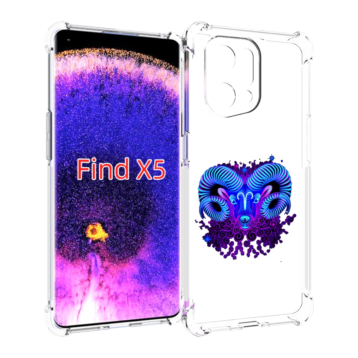 

Чехол MyPads знак зодиака овен 2 для Oppo Find X5, Прозрачный, Tocco