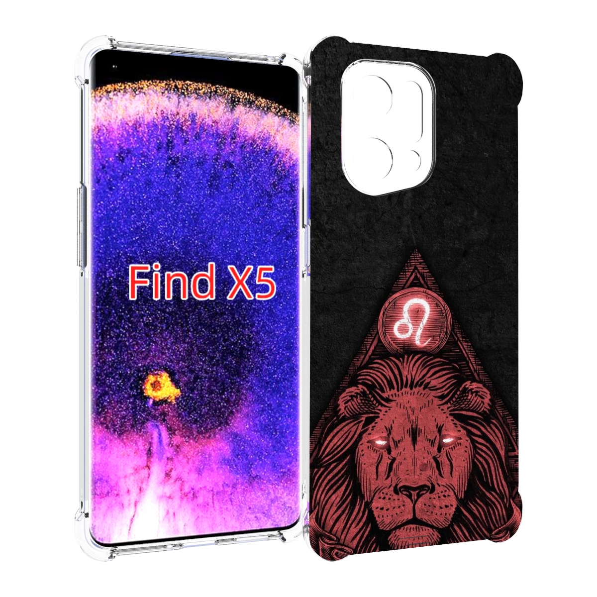 

Чехол MyPads знак зодиака лев 4 для Oppo Find X5, Прозрачный, Tocco