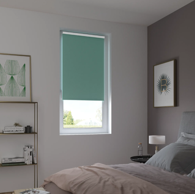 

Штора рулонная блэкаут Inspire Santos 70x160 см бирюзовая Celadon, Santos