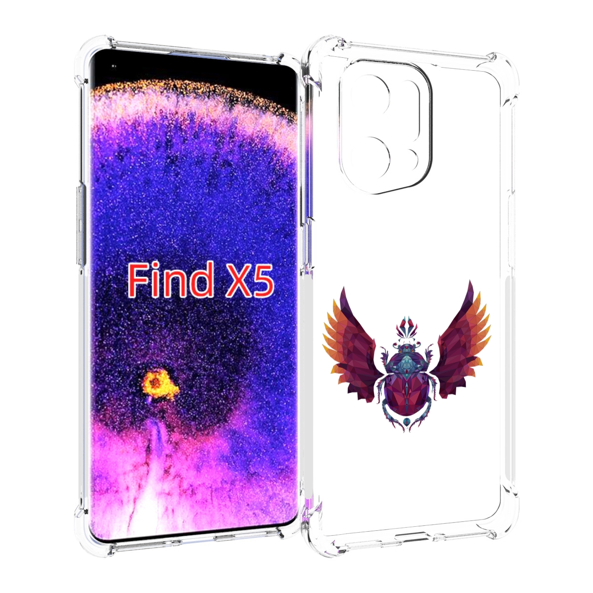 

Чехол MyPads алмазный скоробей для Oppo Find X5, Прозрачный, Tocco