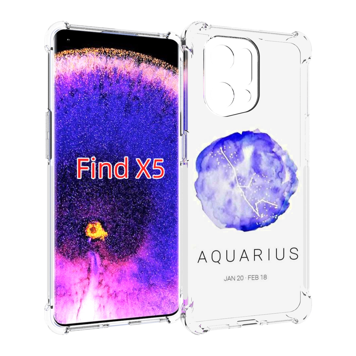 

Чехол MyPads знак зодиака водолеи 5 для Oppo Find X5, Прозрачный, Tocco
