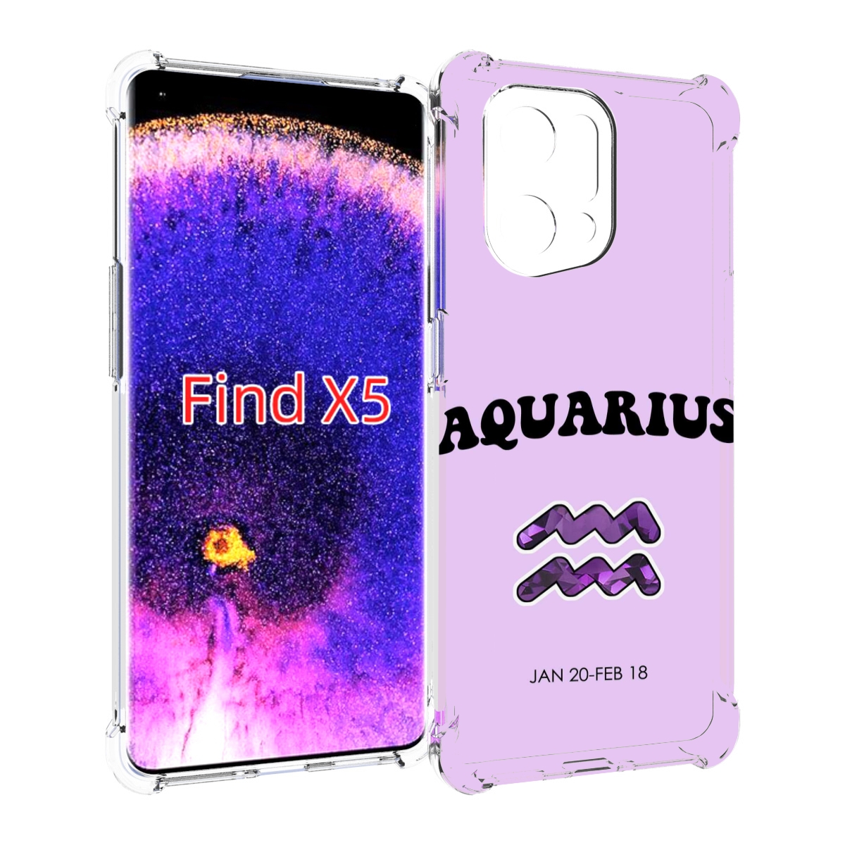 

Чехол MyPads знак зодиака водолеи 4 для Oppo Find X5, Прозрачный, Tocco
