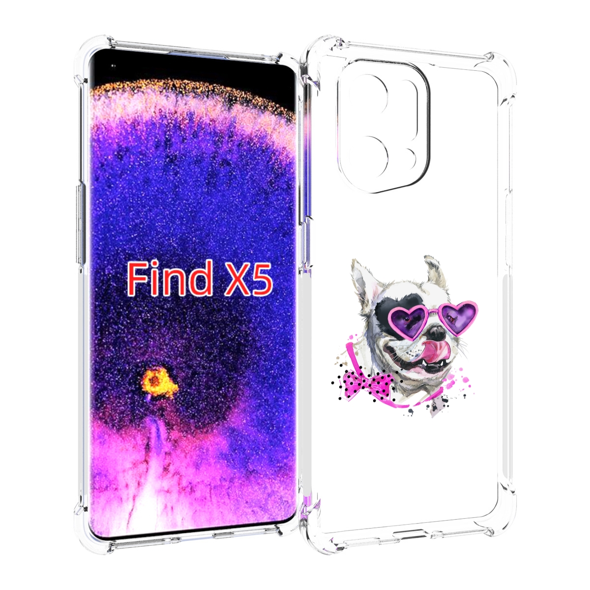 

Чехол MyPads акварельный пёс для Oppo Find X5, Прозрачный, Tocco