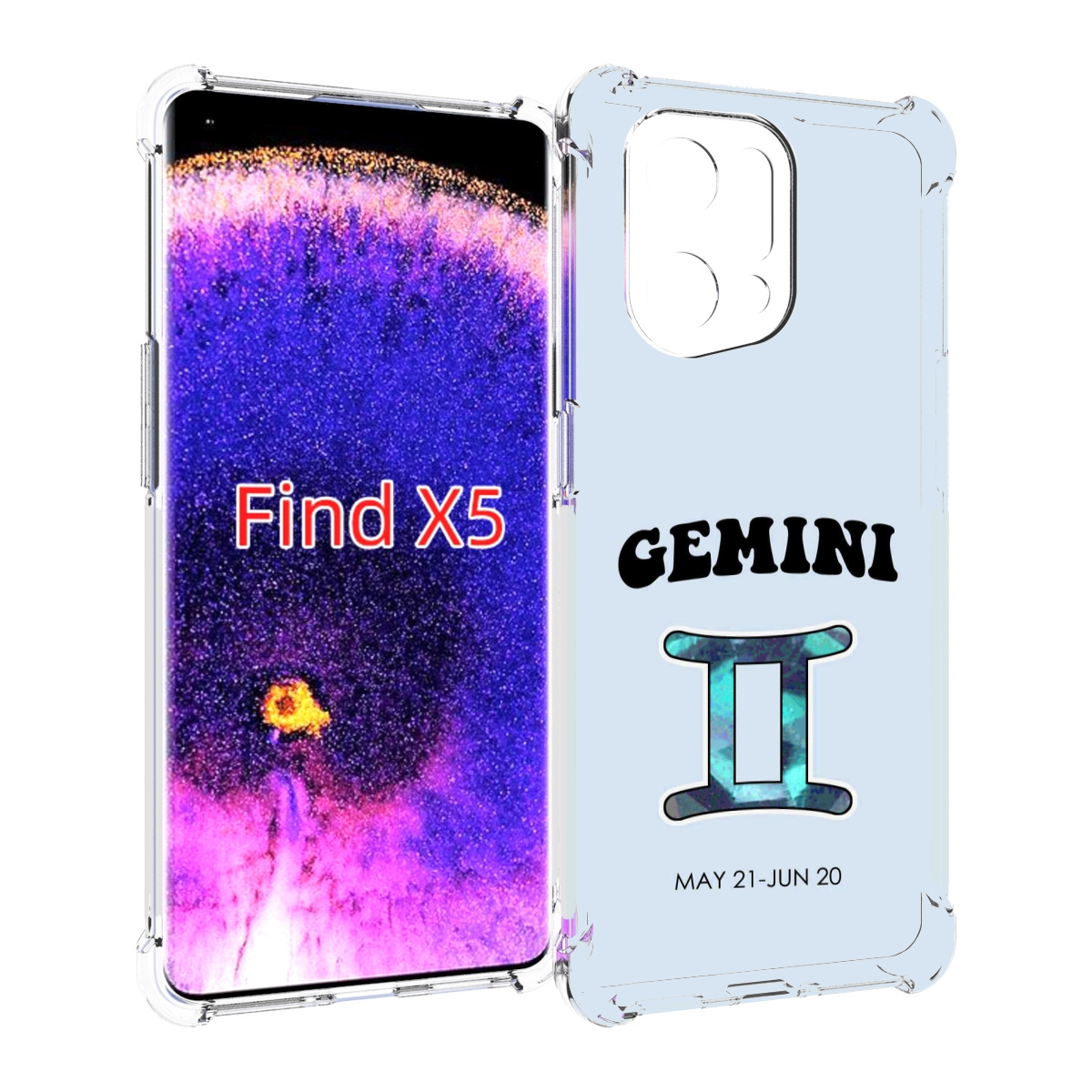 

Чехол MyPads знак зодиака близнецы 1 для Oppo Find X5, Прозрачный, Tocco