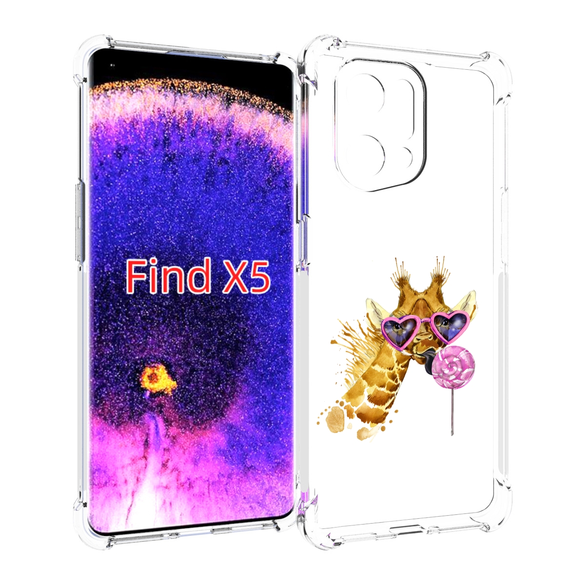 

Чехол MyPads акварельный жираф для Oppo Find X5, Прозрачный, Tocco