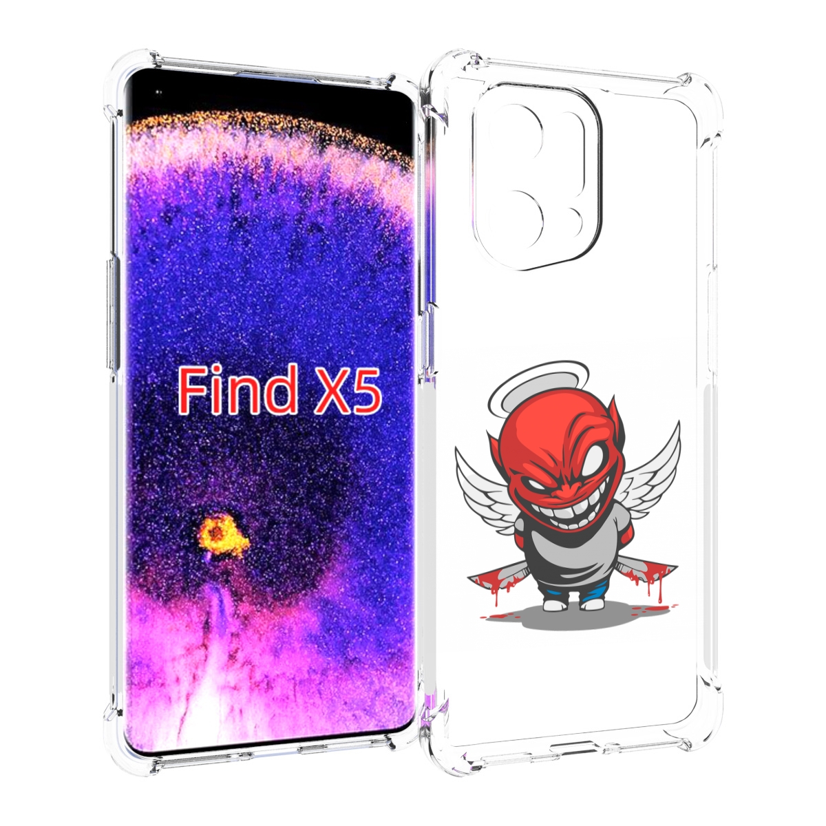 

Чехол MyPads злой-ангел для Oppo Find X5, Прозрачный, Tocco