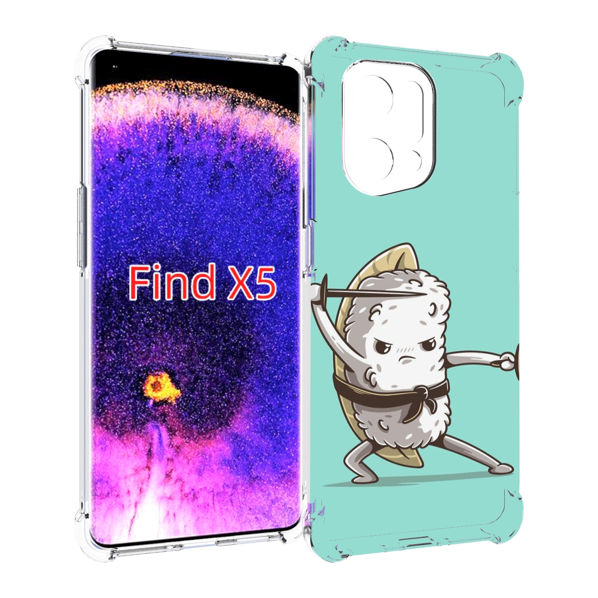 

Чехол MyPads злой суши детский для Oppo Find X5, Прозрачный, Tocco