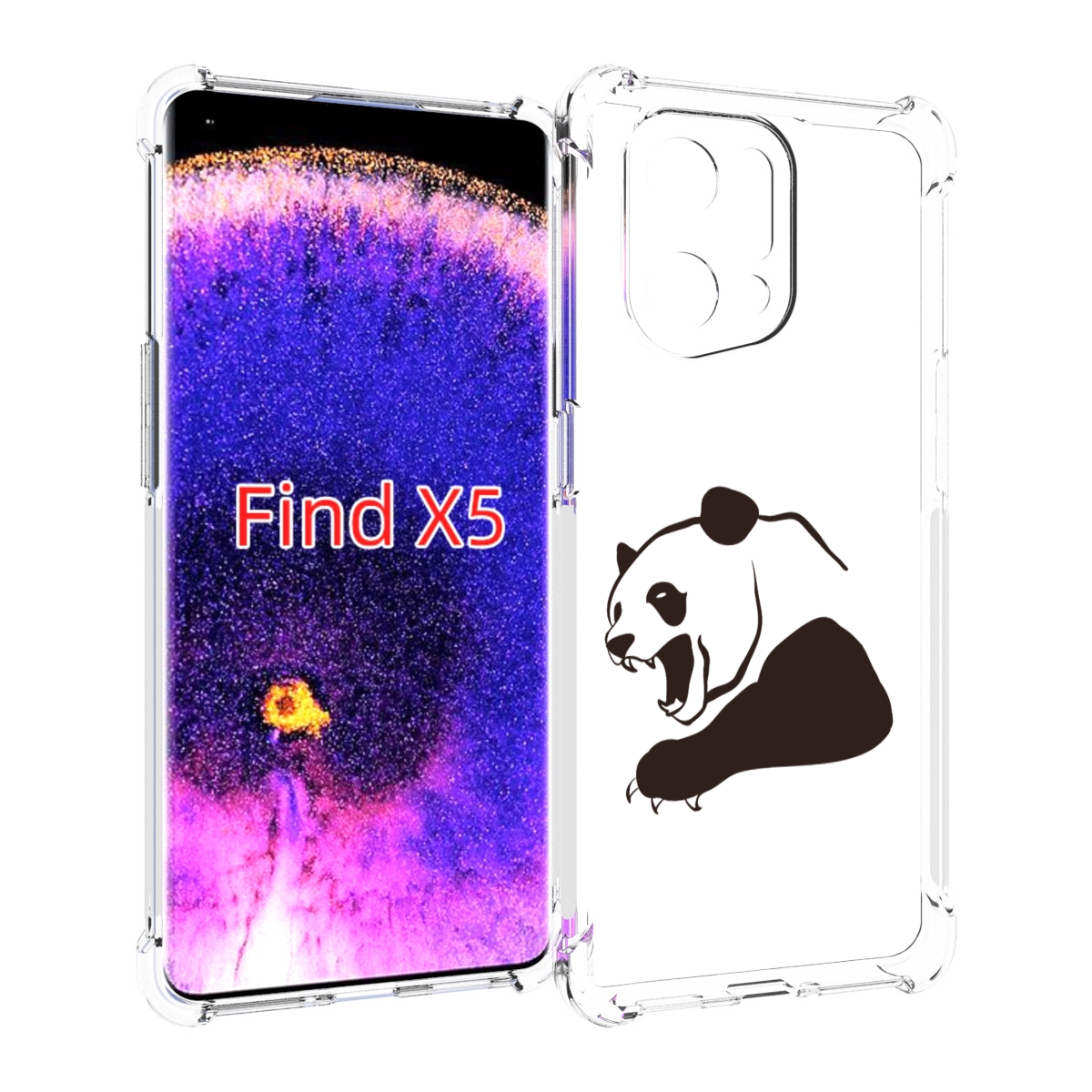 

Чехол MyPads злая-панда для Oppo Find X5, Прозрачный, Tocco
