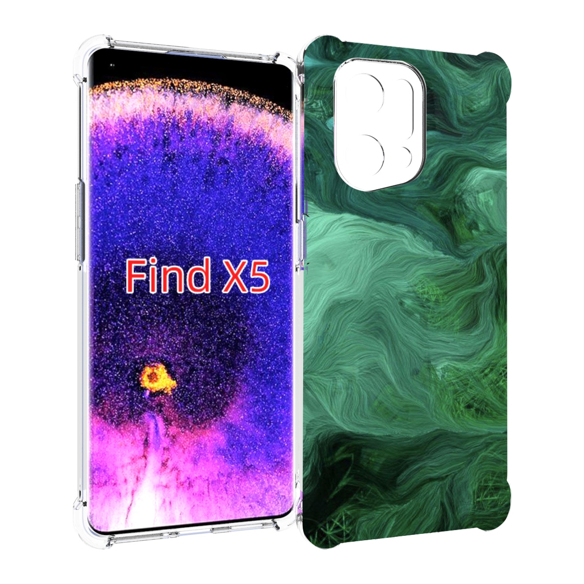 

Чехол MyPads зеленые нити для Oppo Find X5, Прозрачный, Tocco