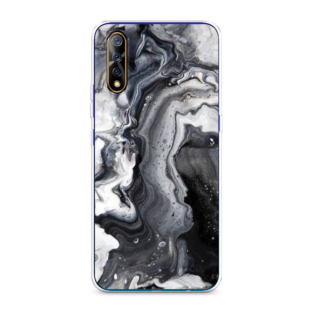 фото Силиконовый чехол "бело-черные сложные полосы" на vivo v17 neo awog