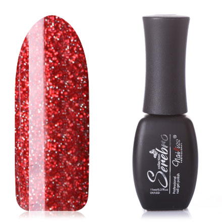 Гель-лак для ногтей Serebro с блестками Glitter Flash светоотражающий, красный, 11 мл saival classic рефлекс поводок светоотражающий красный