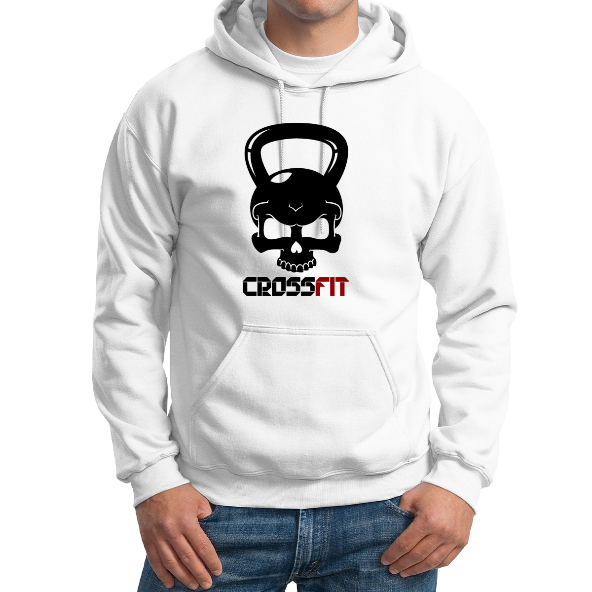 

Худи унисекс CoolPodarok Crossfit Кроссфит белое 52 RU, Белый, M0113461