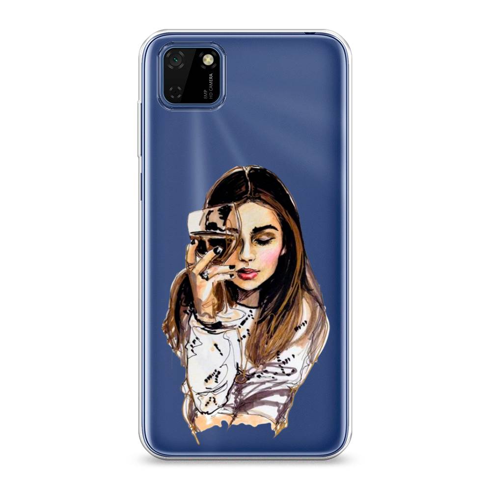

Чехол Awog на Huawei Y5p "Девушка с бокалом", Коричневый;прозрачный;бежевый, 6103750-7