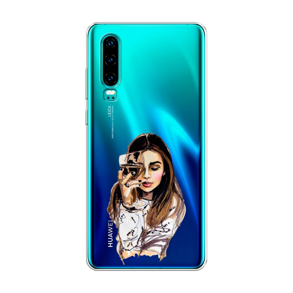 

Чехол Awog на Huawei P30 "Девушка с бокалом", Коричневый;прозрачный;бежевый, 68550-7