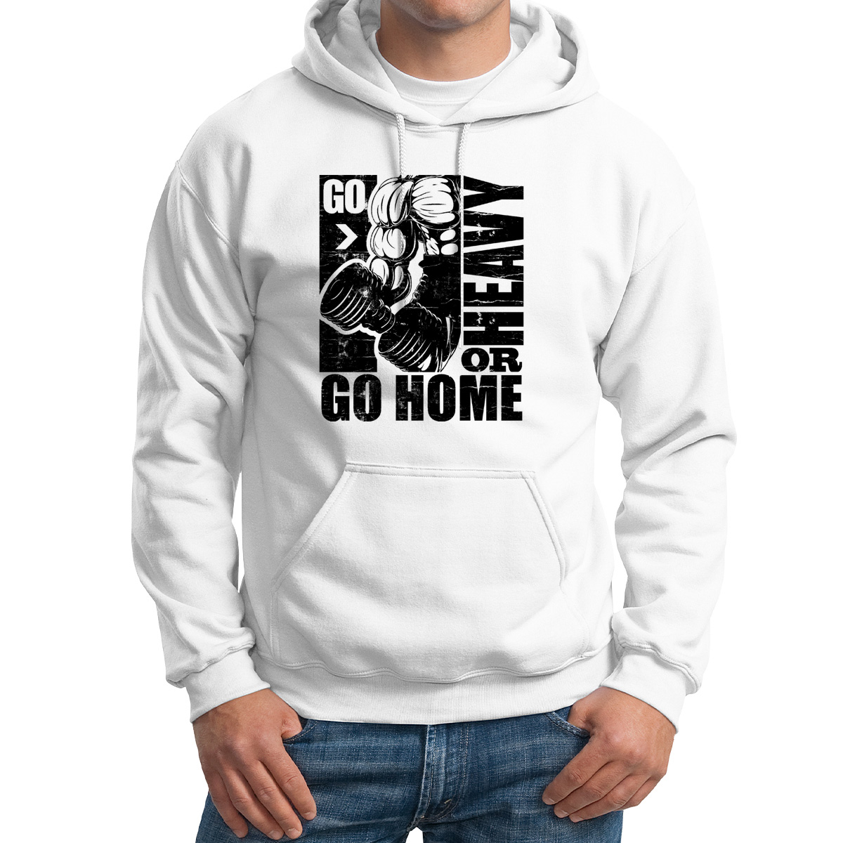 

Худи унисекс CoolPodarok Go home or heavy белое 52 RU, Белый, M0113427